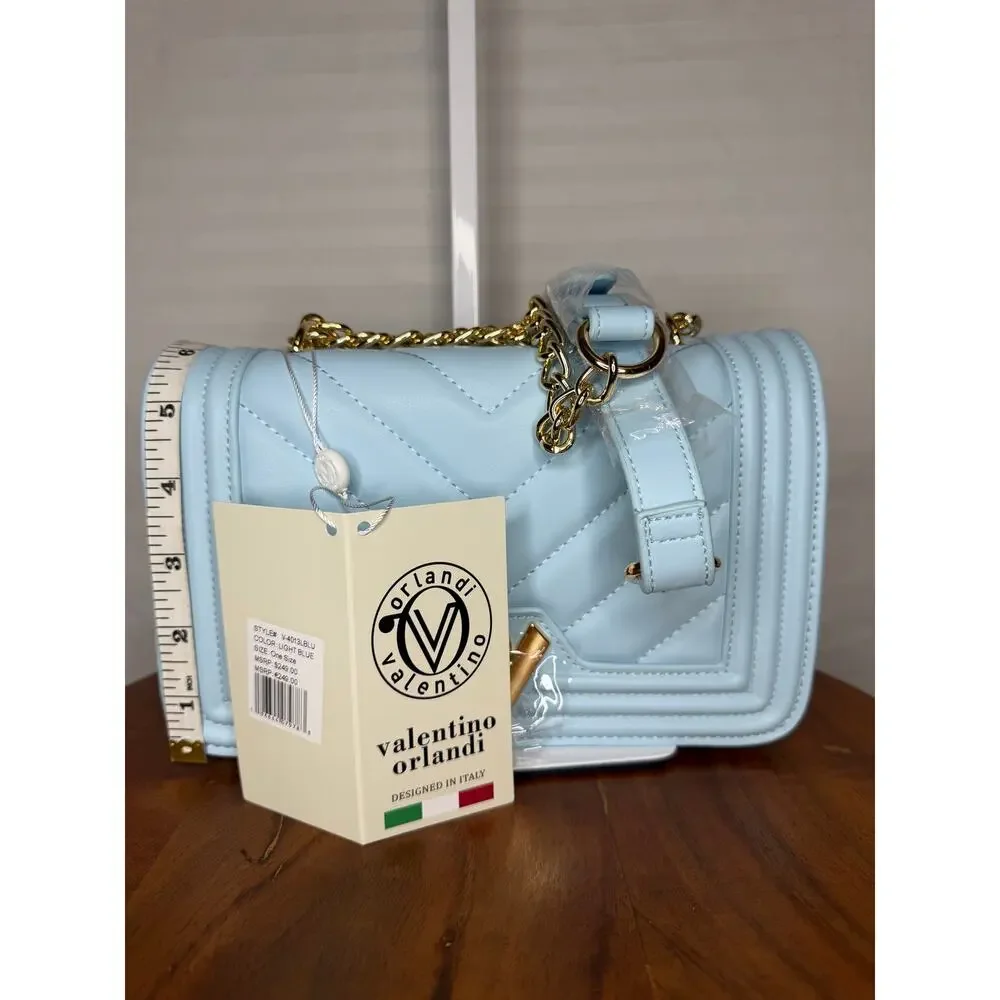Valentino Orlandi Chevron Crossbody Light Blue NWT MSRP $249 (#2)